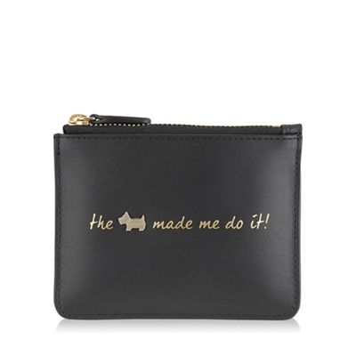 Small black leather 'Excuses, Excuses!' pouch